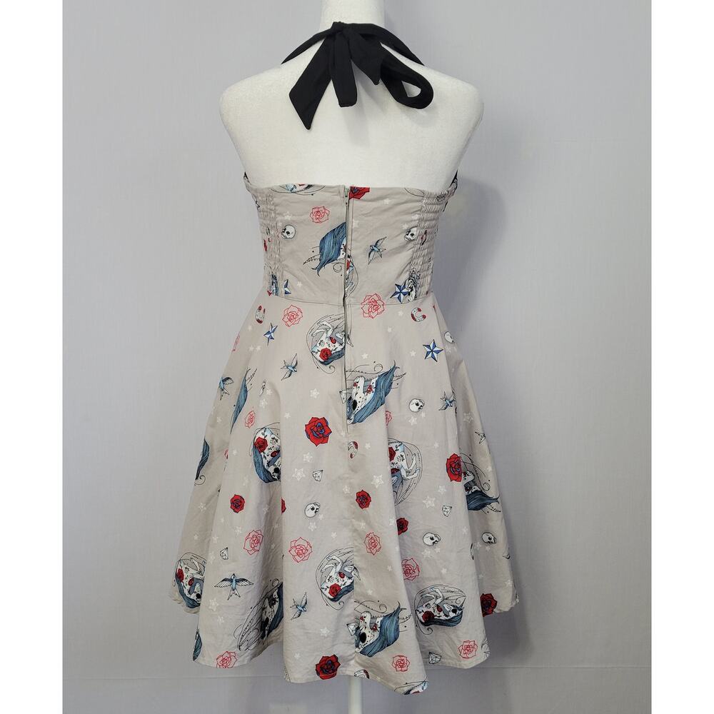 Hell Bunny Zoey Mini Dress size S Day of the Dead Skulls & Unicorns Goth Pin-Up - Picture 8 of 9